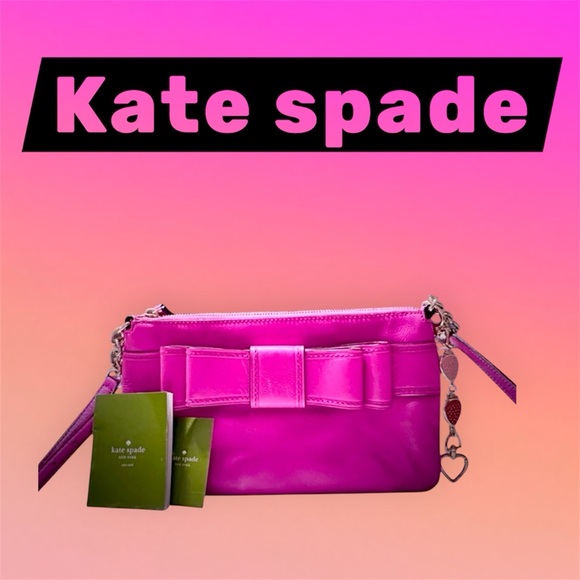 kate spade Handbags - Y2K Kate Spade pink soft leather Fuchsia Crossbody Bag with strawberry keychain